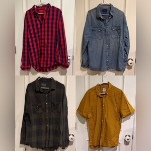 LOT OF 4 - ZARA Button Down Shirts